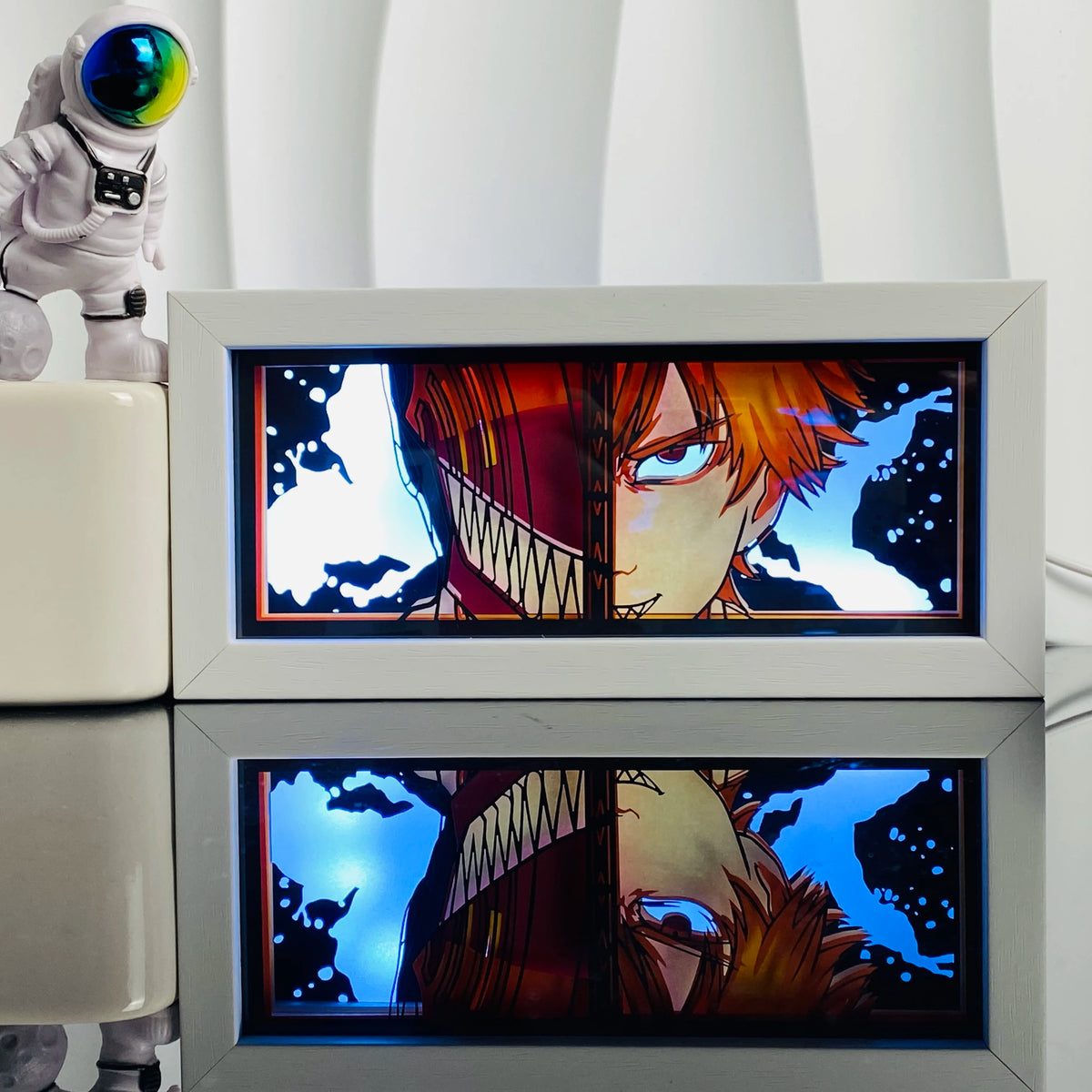 Anime Light Box Paper Cut Shadow Lightbox Wood Frame Nightlight for Child Bedroom Decor Led Night Light 3D Desk Lamp Gifts