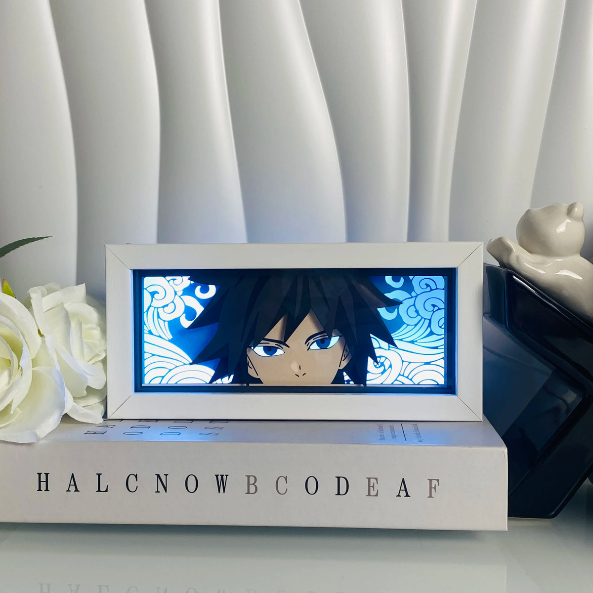 Anime Light Box Paper Cut Shadow Lightbox Wood Frame Nightlight for Child Bedroom Decor Led Night Light 3D Desk Lamp Gifts