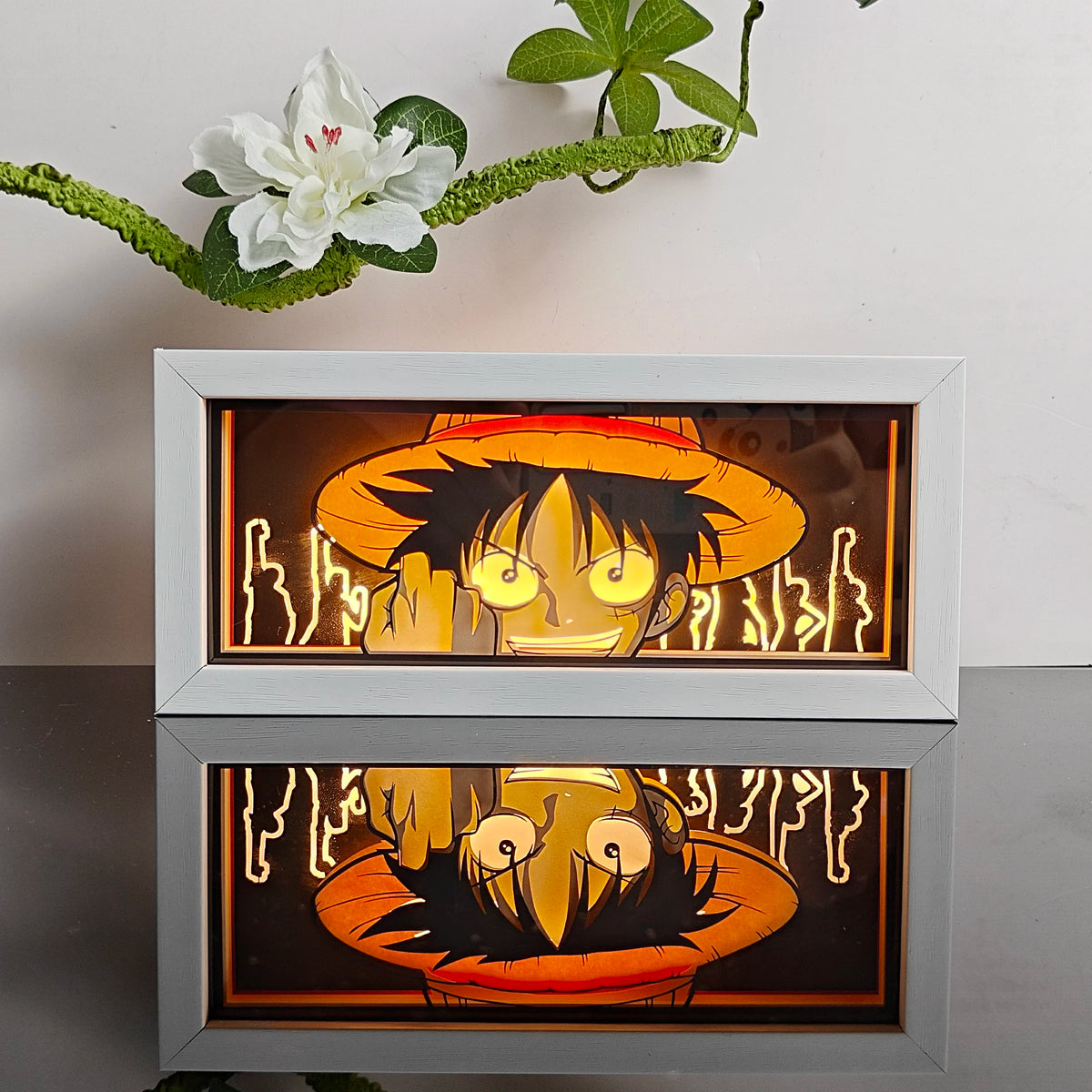 Anime Light Box Paper Cut Shadow Lightbox Wood Frame Nightlight for Child Bedroom Decor Led Night Light 3D Desk Lamp Gifts